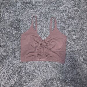 Athleta Cinch Long Line Bra Mauve Size XS Womens Sports Bra Athleisure Yoga Crop
